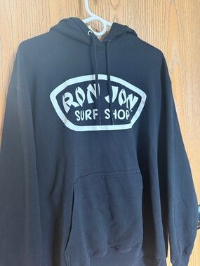 Ron Jon Black Hoodie with Red Logo Patch